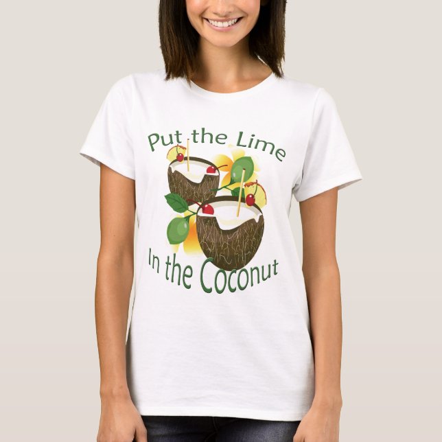 T-shirt Luau Cocut Boire de la Lime Party Drôle Drôle Drôl (Devant)
