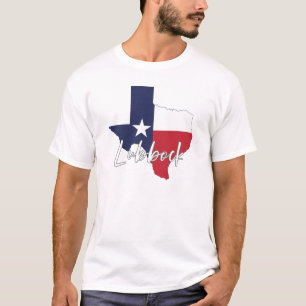 T-shirt Lubbock, Texas Drapeau Carte Blanc Homme