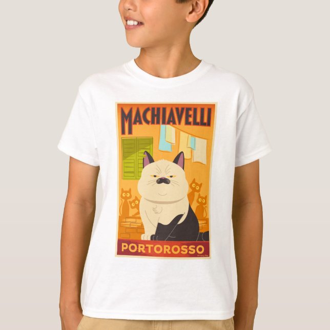 T-shirt Luca | Illustration de chat Machiavelli (Devant)