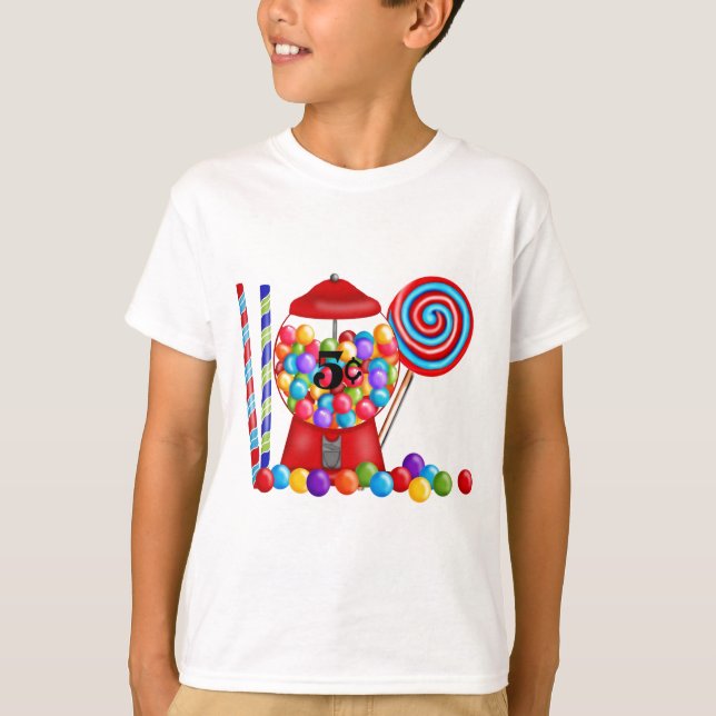 T-shirt Lucette de sucrerie de machine de Gumball (Devant)