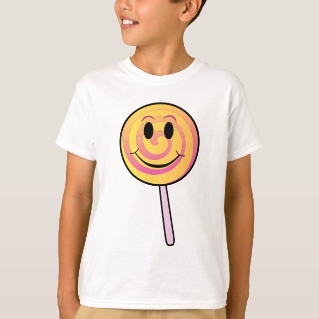 T-shirt Lucette jaune de sourire mignonne de bande (Devant)