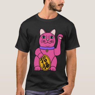 T-shirt Luck Cat Tシャツ (pink)
