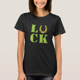 T-shirt Luck Irish Jour de la Saint Patrick Horseshoe Gold