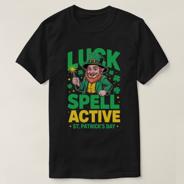 T-shirt Luck Spell Active Leprechaun St. Patrick’s Day Tee (Design devant)