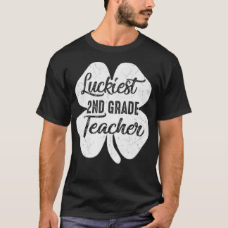 T-shirt Luckiest enseignant de 2e année Funny St Patrick's