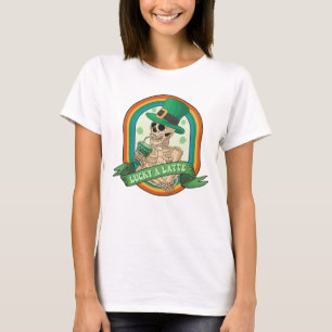 T-shirt Lucky A Latte - Squelette, Café et Cloches
