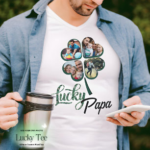 T-shirt Lucky Ajouter votre propre photo 4 feuilles de trè