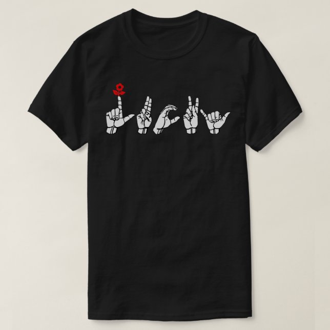 T-shirt LUCKY ASL Sign Language Design 5 (Design devant)