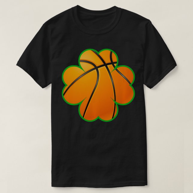 T-shirt Lucky basketball clover, St Patrick's and college  (Design devant)