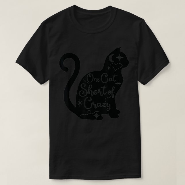 T-shirt Lucky Black Cat s mignon Crazy Amoureux des chats  (Design devant)