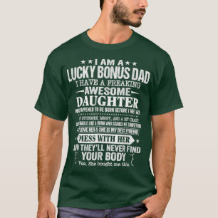 T-shirt Lucky Bonus Papa Cadeau De Fille Fils Femme Père