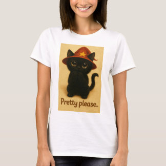 T-shirt Lucky Cat Emi – Kawaii Begging Pose Witch Cat