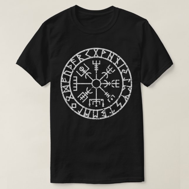T-shirt Lucky Charm Celtic Runes Viking Compass Vegvisir (Design devant)