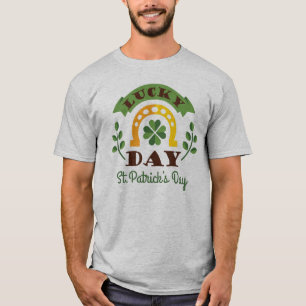T-shirt Lucky Day St. Patrick's Day Symboles et typographi