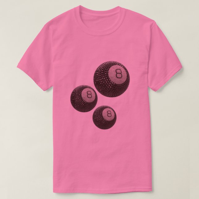 T-shirt Lucky Disco 8 PINK, Lucky 8 disco Ball, Snooker (Design devant)