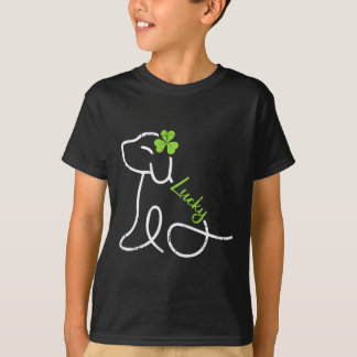 T-shirt Lucky Dog St Patricks Day Cute Irish Puppy Shamroc