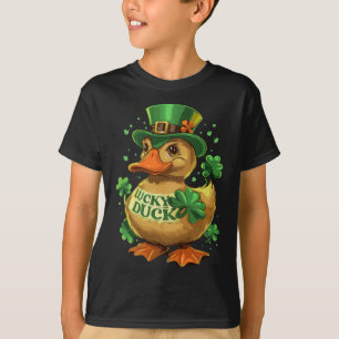 T-shirt Lucky Duck Shamrock Funny Jour de la Saint Patrick