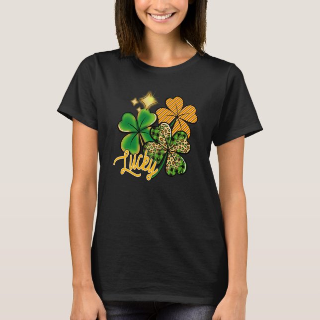 T-shirt Lucky Green Irish Plaid Shamrock St Patrick's Day  (Devant)