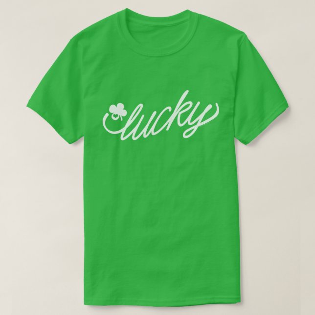 T-shirt Lucky Green Jour de la Saint Patrick de script (Design devant)