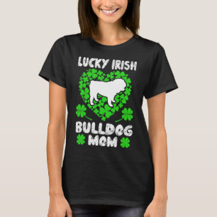 T-shirt Lucky Irish Bulldog Maman St. Patrick's Day Cadeau