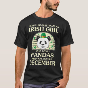 T-shirt Lucky Irish Girl qui aime Pandas Saint Patrick's