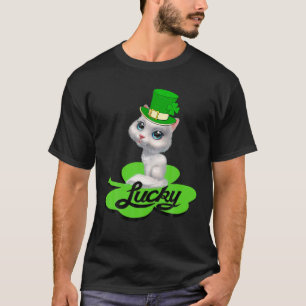 T-shirt Lucky Leprechaun Chat Jour de la Saint Patrick Sha