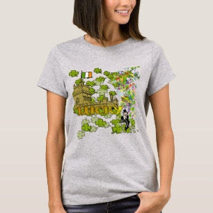 T-shirt Lucky Leprechaun et son château irlandais