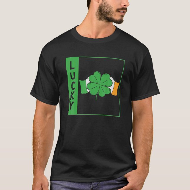 T-shirt Lucky Leprechaun Irlandais Clover St Patrick's Day (Devant)