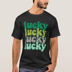 T-shirt Lucky Lucky Lucky Lucky Leopard Saint Patrick's Da