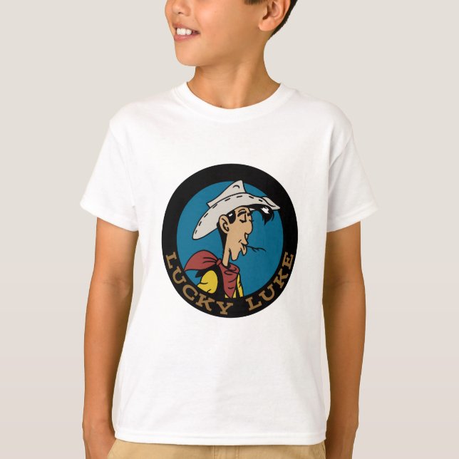 T-shirt Lucky Luke dessin animé cowboy en cercle (Devant)