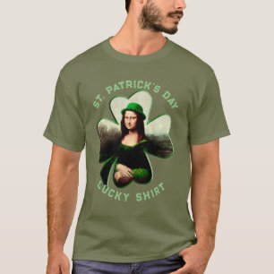T-shirt Lucky Mona Lisa St. Patrick's Day