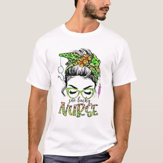 T-shirt Lucky Nurse Messy Bun Shamrock (Devant)