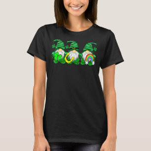 T-shirt Lucky Rainbow Gnome Happy St Patrick's Day Kids Wo