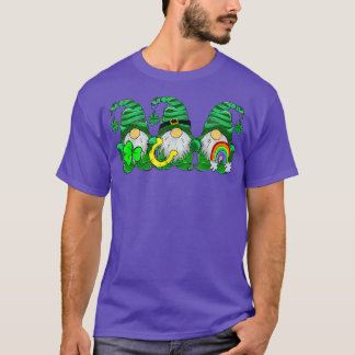 T-shirt Lucky Rainbow Gnome Happy St Patrick's Day Kids Wo