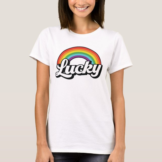 T-shirt Lucky Rainbow St Patrick's Day (Devant)