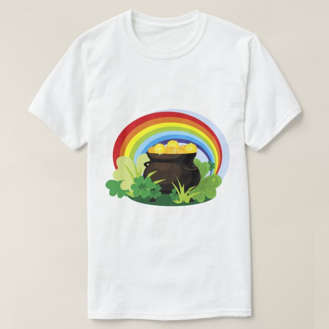 T-shirt Lucky Shamrock Clochers Rainbow Pot D'Or (Design devant)