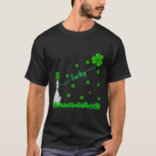 T-shirt Lucky Siberian Husky Chien Leprechaun Funny St Pat