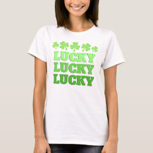 T-shirt Lucky St Patrick Day Lucky green text