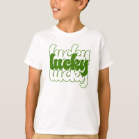 Lucky St Patrick's Day Green Retro 70's Boy's Kids