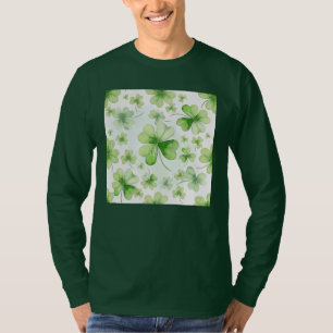T-shirt Lucky Watercolor Trèfle à Quatre Feuilles Maman Pa