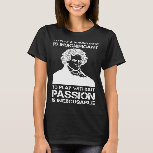 T-shirt Ludwig van Beethoven Portrait Pianistes Piano Play (Devant)