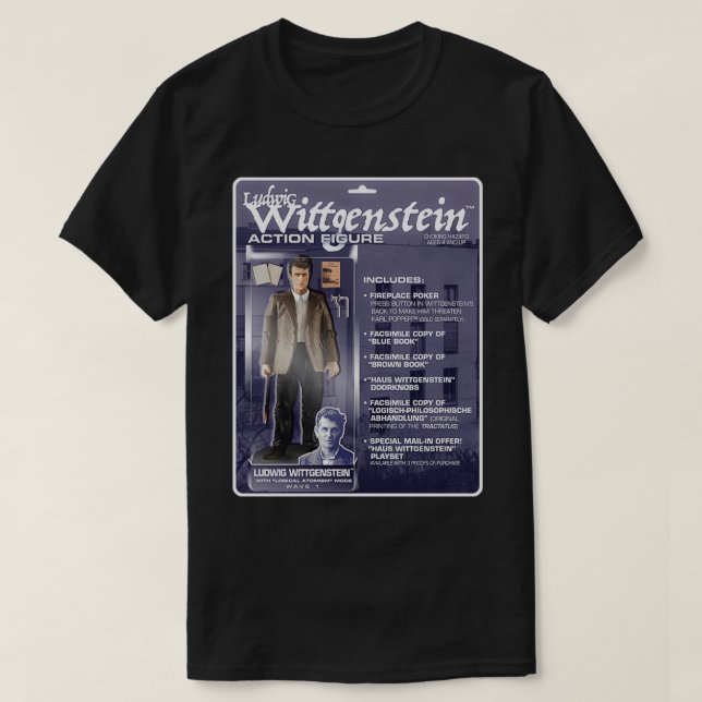 T-shirt Ludwig Wittgenstein, figure de l'action (Design devant)