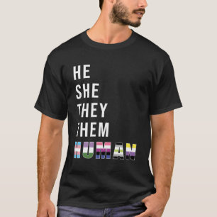 T-shirt Lui Ils Eux Hu Trans Non binaire Genderfluide Pr