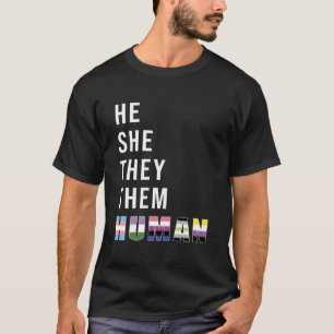 T-shirt Lui Ils Eux Hu Trans Non binaire Genderfluide Pr