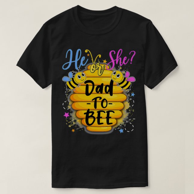 T-shirt Lui Ou Son Père À Être Genre Révèle Aimants Abeill (Design devant)