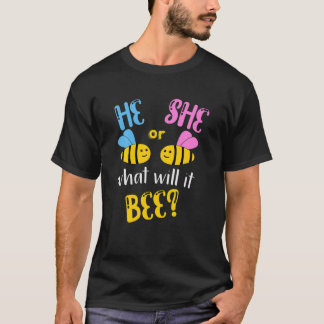 T-shirt Lui Qu'Est-Ce Que Ce Sera Genre Révéler Garçon Fil