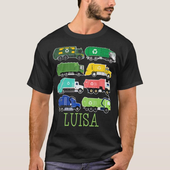 T-shirt Luisa Trash Camion Pour Enfants Collectionneur Éco (Devant)