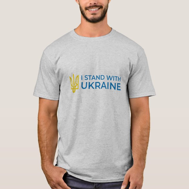 T-shirt L'Ukrainien Tryzub (Trident) Je Suis Avec L'Ukrain (Devant)