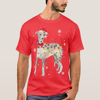 T-shirt Lumière de Noël de chien Whippet Cadeaux de Noël p
