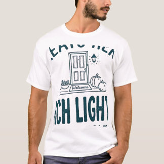 T-shirt Lumière du porche allumée, friandises ici, tampon 